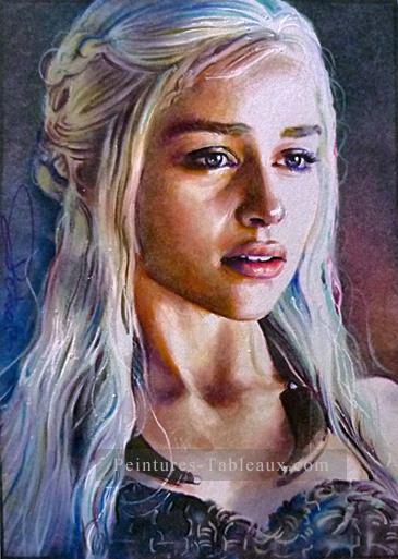 Portrait de Daenerys Targaryen 2 Le Trône de fer Peintures à l'huile